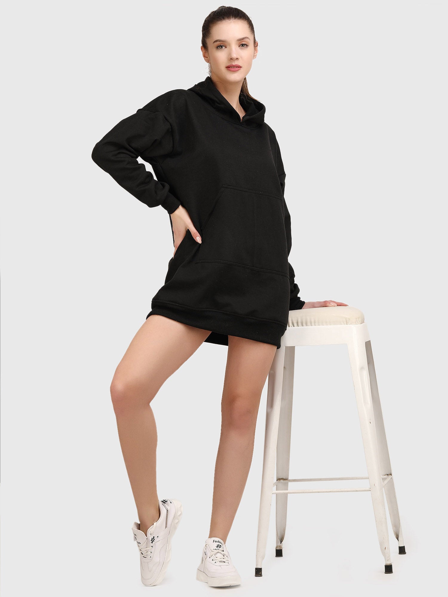 Women Hoodie Dress - Oversize Hoodie Dress