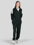 Women's Survival Game-Inspired Green Tracksuit - Jacket, T-Shirt & Joggers Set