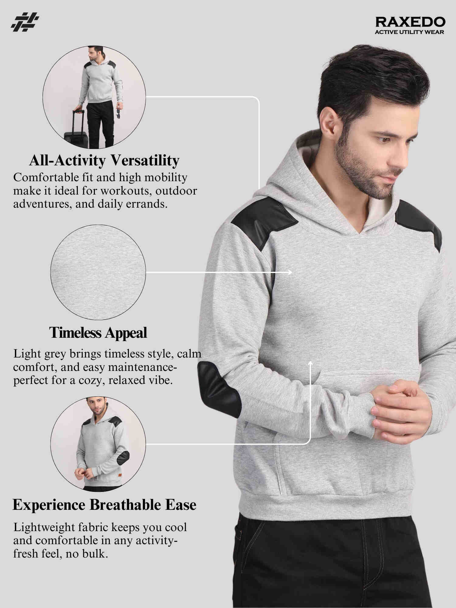 Oversized travel hoodie men's