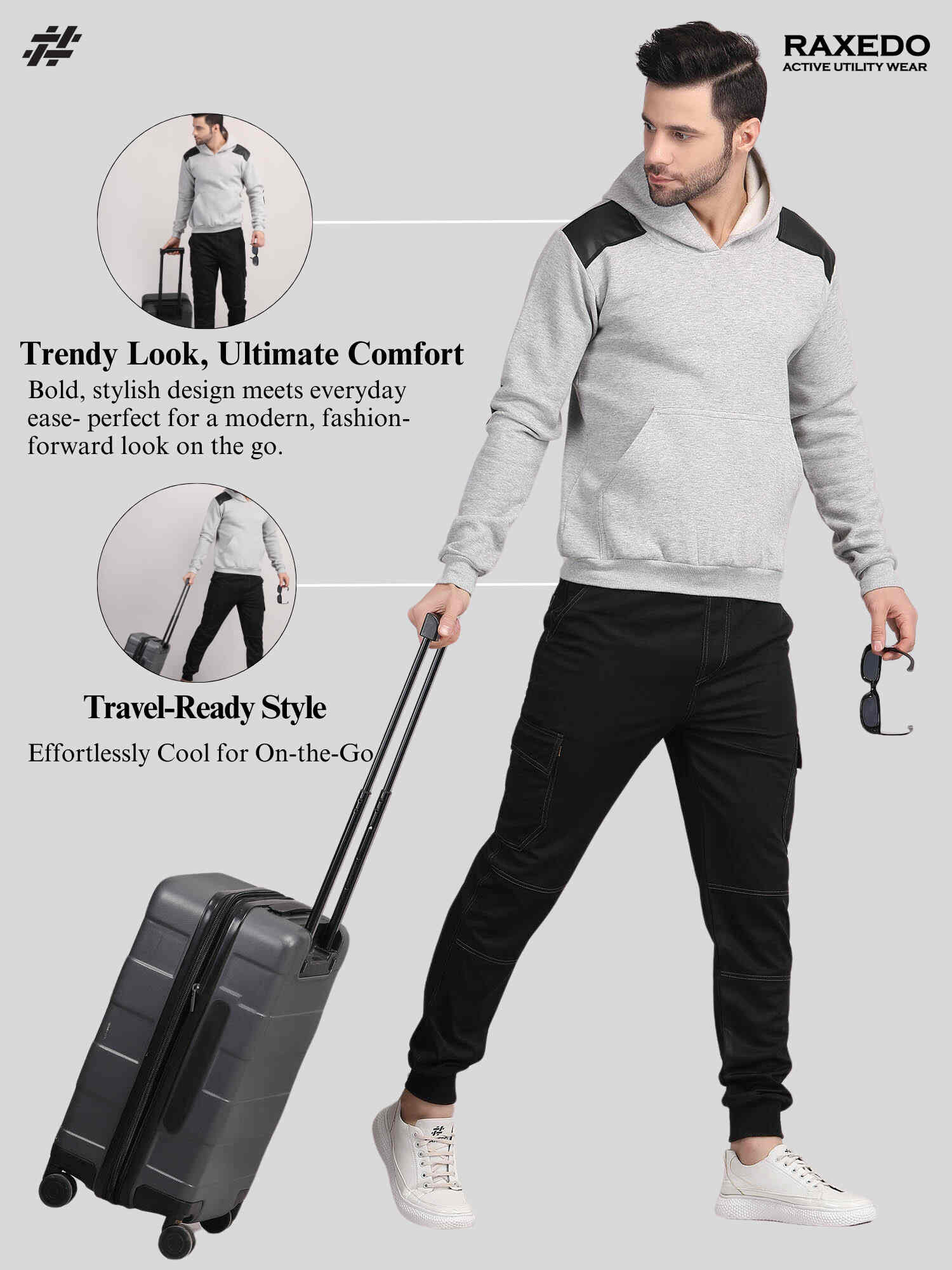 Oversized travel hoodie men's