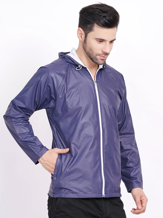 Men's wind resistant jacket with hood