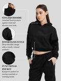 Women Hoodies Black - Cropped Hoodie