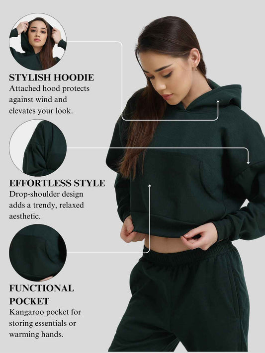 Women Fleece Crop Hoodie