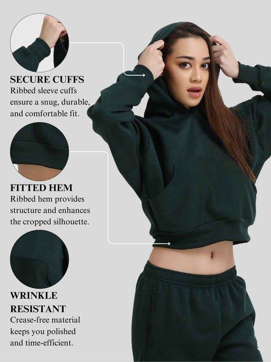 Women Fleece Crop Hoodie