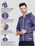 Men's wind resistant jacket with hood