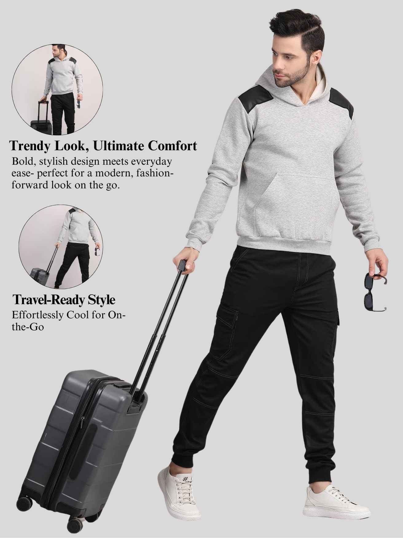 Oversized travel hoodie men's