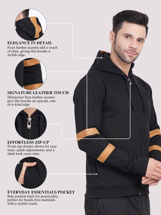 mens black zip hoodie